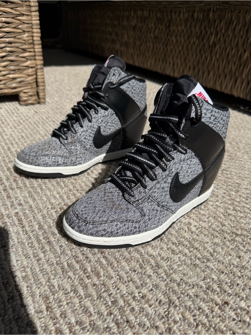 Nike Women's Vintage High-Top Wedge Sneakers - Black/Grey